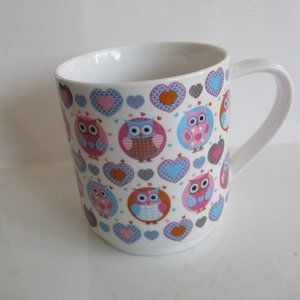 Hearts and Owls Vintage Ceramic Mug